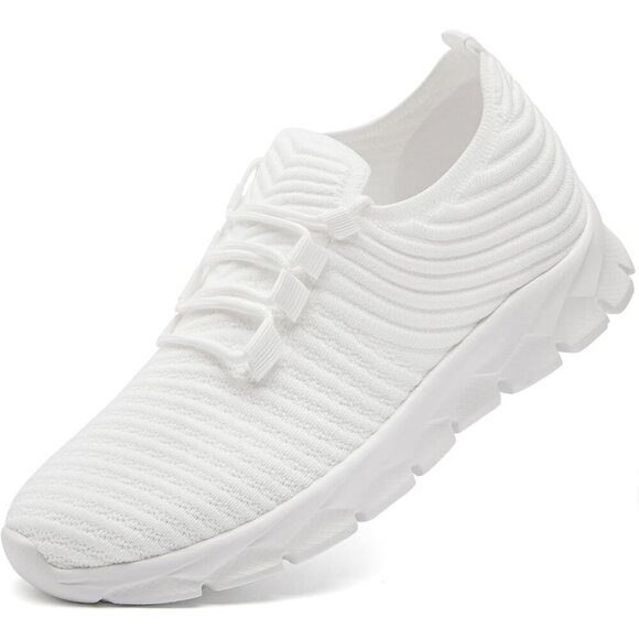 Other - 🆕Men's White Gym Sneaker Running Breathable Lightweight Walking Slip on Shoes